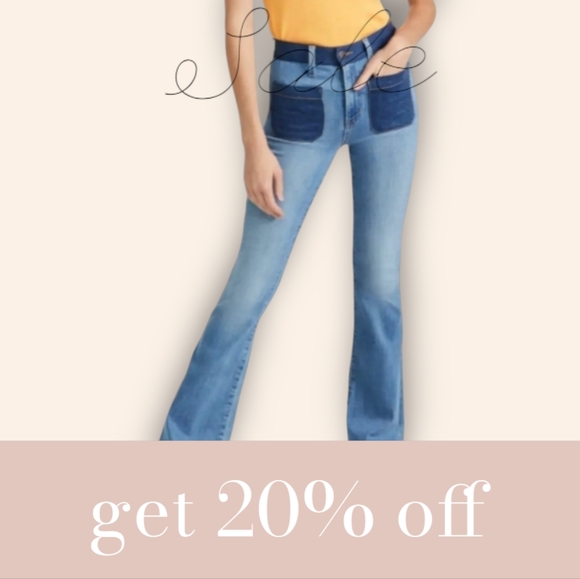 Veronica Beard Jean Florence Flare Colorblock Jean